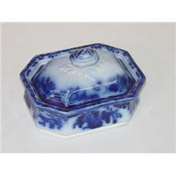  5 1/2 SCINDE FLOW BLUE COVERED SOAP DISH BY ALCO