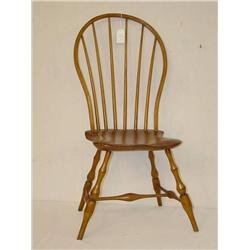  NEW ENGLAND BOW BACK WINDSOR CHAIR W/ SHAPED SAD