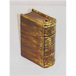  5 1/2 BENNINGTON FLINT ENAMEL POTTERY BOOK FLASK