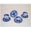 Image 1 :  LOT (5) SCINDE FLOW BLUE HANDLESS CUPS & SAUCERS