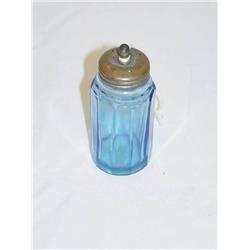  3 3/4 SANDWICH BLUE PANELED CHRISTMAS SALT - TIN