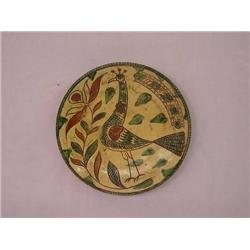  20TH CENT. 12 PA REDWARE CHARGER W/ SGRAFFITO DE