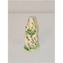  3 1/2 EARLY PRATTWARE FIGURE OF GIRL SEATED W/ F