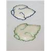Image 1 :  (2) LEEDS LEAF DISHES: 5 1/2 BLUE LEEDS LEAF & 7