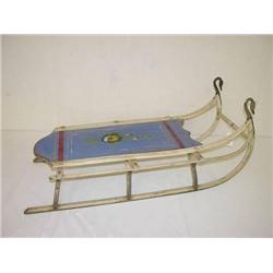  19TH CENT. CHILDS SLED W/ PAINTED DECORATION OF 