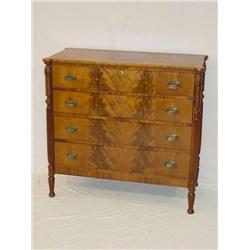  19TH CENT. SHERATON MAHOGANY GRADUATED 4 DRAWER 
