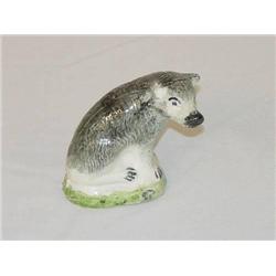  3 1/4 EARLY PRATTWARE FIGURE-HYENA - GOOD CONDIT