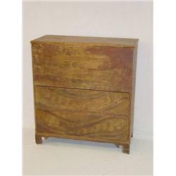  18TH CENT. GRAIN PAINTED PINE 2 DRAWER LIFT TOP 