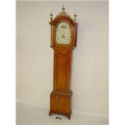  CHERRY CHIPPENDALE TALL CASE CLOCK W/ PIERCE CAR