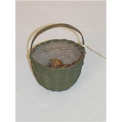  MINIATURE 4 1/4 PAINTED SPLINT BASKET W/ HANDLE 