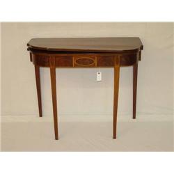  NEW ENGLAND HEPPLEWHITE MAHOGANY CARD TABLE W/ S