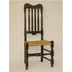  18TH CENT. NEW ENGLAND BANNISTER BACK CHAIR W/ Y