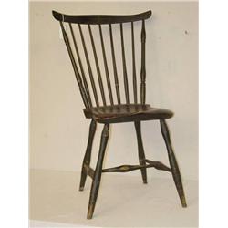  18TH CENT. FAN BACK WINDSOR CHAIR W/ SHAPED SADD