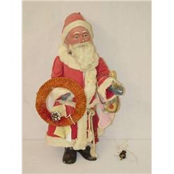  26 COMPOSITION MECHANICAL NODDING SANTA W/ PAINT