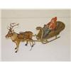 Image 1 :  16 PAINTED WOODEN SLEIGH W/ PAPIER MACHE SANTA &