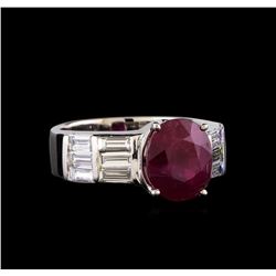 Ruby and Diamond Ring - 18KT White Gold