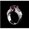 Image 4 : Ruby and Diamond Ring - 18KT White Gold