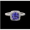 Image 2 : 14KT White Gold 1.99 ctw Tanzanite and Diamond Ring