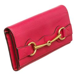 Gucci Hot Pink Leather Bright Bit Wallet