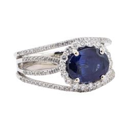 3.23 ctw Sapphire and Diamond Ring - Platinum