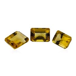 3.49 ctw.Natural Emerald Cut Citrine Quartz Parcel of Three