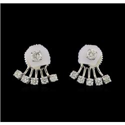 14KT White Gold 0.60 ctw Diamond Earrings