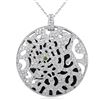Image 1 : 18k White Gold 2.48CTW Diamond and Emerald Pendant, (SI3-I1/H-I)