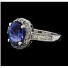 Image 1 : 2.65 ctw Tanzanite and Diamond Ring - 14KT White Gold