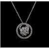 Image 2 : 0.80 ctw Diamond Pendant Without Chain - 18KT White Gold