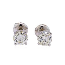 1.00 ctw Diamond Stud Earrings - 14KT White Gold