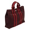 Image 1 : Hermes Burgundy Canvas Sac Fourre PM Tote Bag