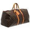 Image 3 : Louis Vuitton Monogram Canvas Leather Keepall 55 cm Duffle Bag Luggage