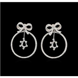 14KT White Gold 1.36 ctw Diamond Earrings