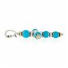 Image 3 : Italian 18K White Gold Turquoise Bead Detailed Open Work Enhancer Cross Pendant