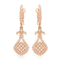 14k Rose Gold 0.75CTW Diamond Earrings, (I1/I)