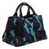 Image 3 : Prada Blue Purple Camo Canvas Medium Canapa Shopping Tote Bag