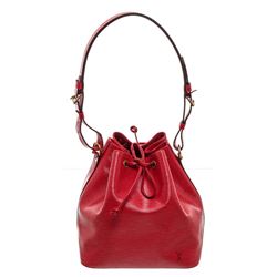 Louis Vuitton Red Epi Leather Noe PM Drawstring Shoulder Bag