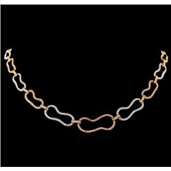 5.64 ctw Diamond Necklace - 18KT Rose and White Gold