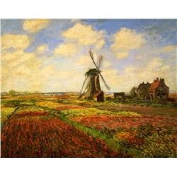 Claude Monet Tulips In A Field