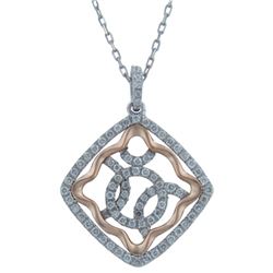 14k White/rose Gold 0.44CTW Diamond Pendant, (SI3/G)