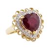 Image 1 : 11.31 ctw Ruby and Diamond Ring - 14KT Yellow Gold