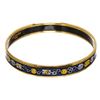 Image 1 : Hermes Blue Multicolor Enamel Gold Plated Bangle Bracelet