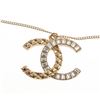 Image 2 : Chanel Gold Quilted Faux Crystal CC Necklace