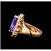 Image 3 : 14KT Rose Gold 3.48 ctw Tanzanite and Diamond Ring