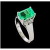 Image 4 : 2.17 ctw Emerald and Diamond Ring - 14KT White Gold