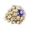 4.28 ctw Sapphire And Diamond Ring - 18KT Yellow Gold