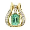 14k Yellow Gold 1.95 ctw Green GIA Emerald Solitaire & Diamond Pendant