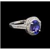 14KT White Gold 1.48 ctw Tanzanite and Diamond Ring