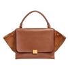 Image 2 : Celine Brown Leather Suede Medium Trapeze Bag
