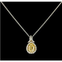 EGL USA Cert 1.28 ctw VS1 Fancy Yellow Diamond Pendant With Chain - Platinum